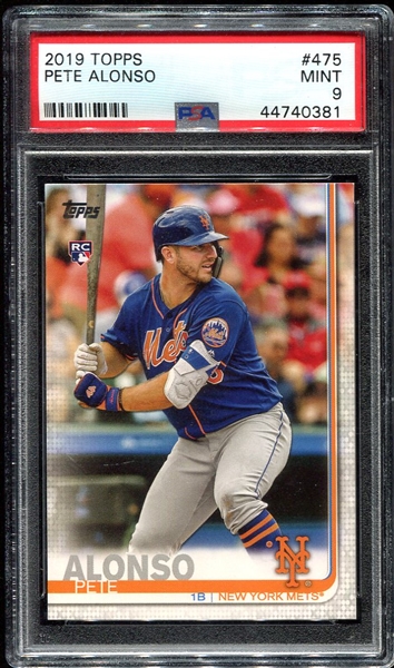 2019 Topps #475 Pete Alonso PSA 9 Rookie Card
