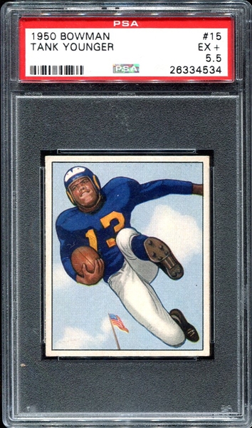 1951 Bowman #15 Tank Younger Rookie Card PSA 5.5