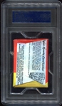 1975 Topps Mini Wax Pack w/Bob Gibson on Back PSA 8