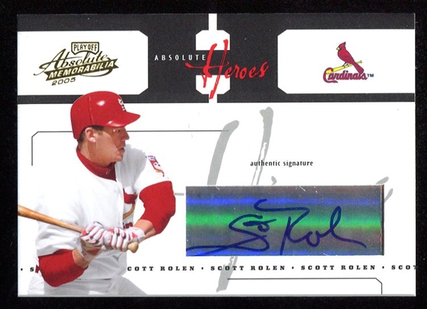 2000 Playoff Absolute Heroes Scott Rolen Authentic Signature AH-65 15/27