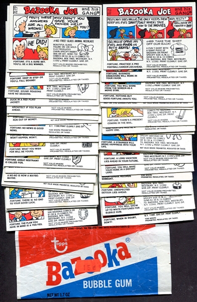 1976 Bazooka Joe Comics Partial Set of 45 Different w/Wrapper