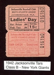 1942 Jacksonville Tars Full Ticket