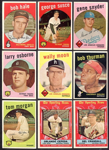 1959 Topps Lot of 9 High-Numbers All Ex+/-