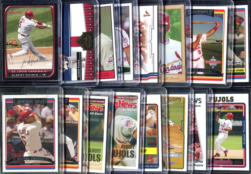 Albert Pujols Collection of 58 Different Cards