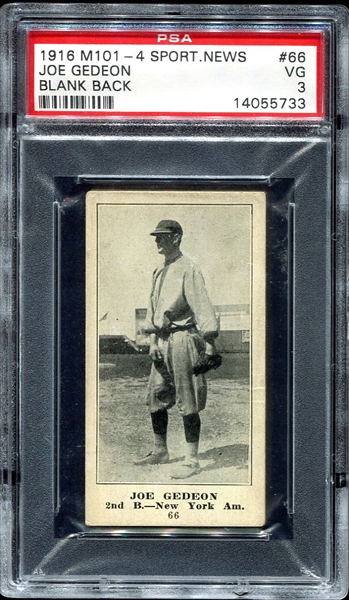 M101-4 #66 Joe Gedeon New York Yankees PSA 3