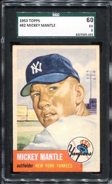 1953 Topps #82 Mickey Mantle SGC 60/5