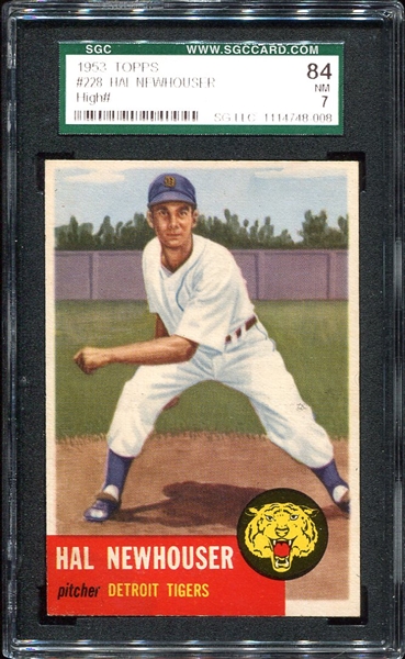 1953 Topps #228 Hal Newhouser SP SGC 84/7