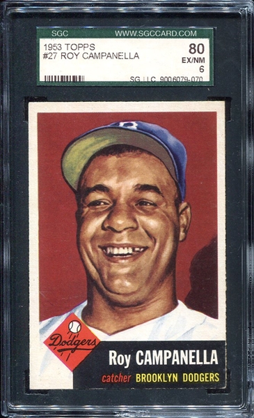 1953 Topps #27 Roy Campanella SGC 80/6