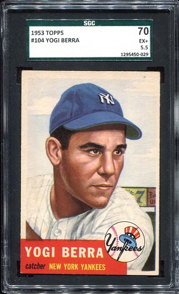 1953 Topps #104 Yogi Berra SGC 70/5.5
