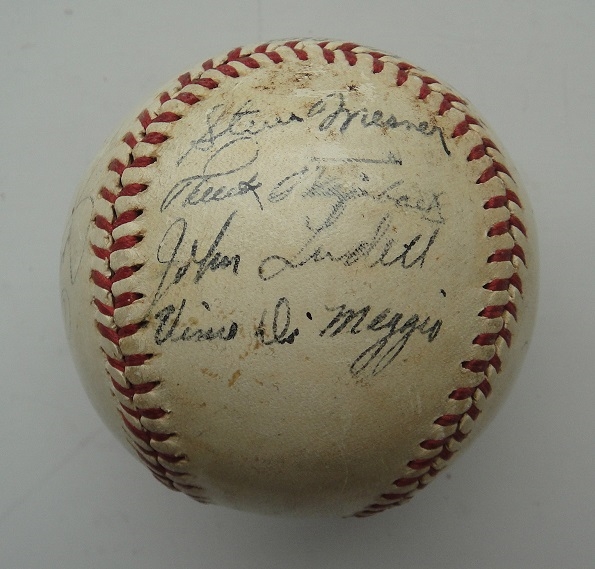 PCL Stars Autographed Baseball w/ Joe and Vince DiMaggio PSA/DNA LOA