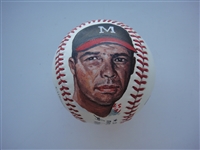 Eddie Mathews Autographed Baseball Hand Painted Erwin Sadler 