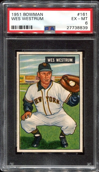 1951 Bowman #161 Wes Westrum New York Giants PSA 6