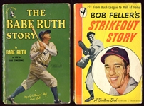 1948 Paperbacks The Babe Ruth Story & Bob Fellers Strikeout Story