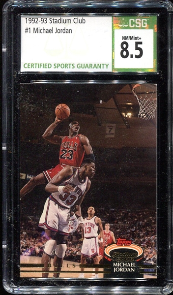 1992-93 Stadium Club #1 Michael Jordan CSG 8.5