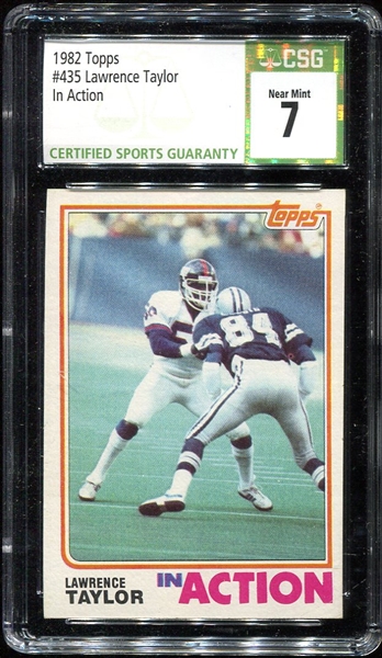 1982 Topps #435 Lawrence Taylor in Action CSG 7