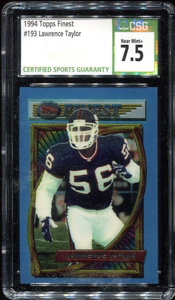 1994 Topps Finest #193 Lawrence Taylor CSG 7.5