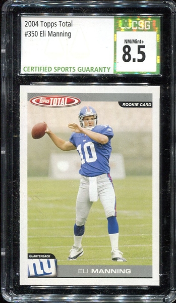 2004 Topps Total #350 Eli Manning Rookie CSG 8.5