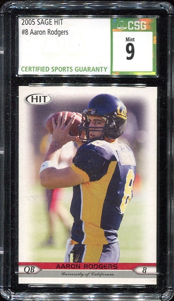 2005 Sage HIT #8 Aaron Rogers Rookie CSG 9
