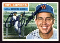Roy Sievers Signed 1956 Topps Card