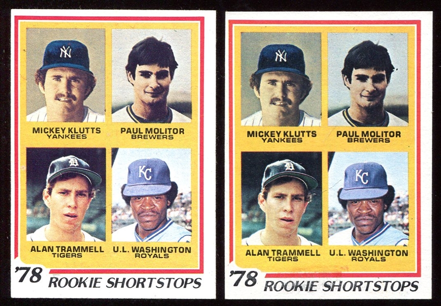 1978 Topps #707 Molitor/Trammell Rookie Card Nrmt Pair