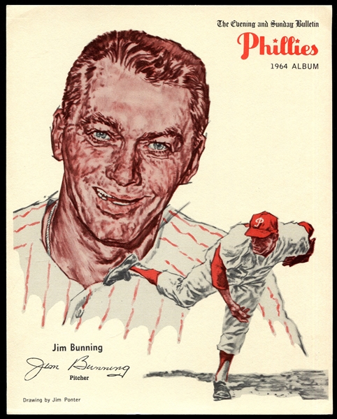1964 Philadelphia Evening and Sunday Bulletin Phillies Jim Bunning Premium