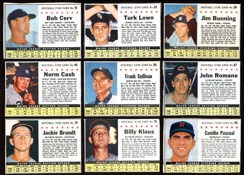 1961 Post Cereal Baseball Lot of 25 Different w/HOFers