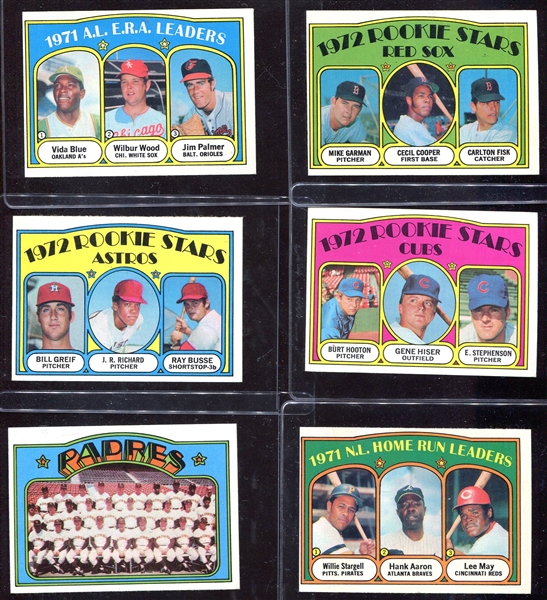 1972 Topps Lot of 35 Loaded w/HOFers & High Numbers