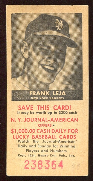 1954 N.Y. Journal-American Frank Leja New York Yankees