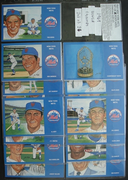 1969 New York Mets Complete Set of 36 Susan Rini Postcards