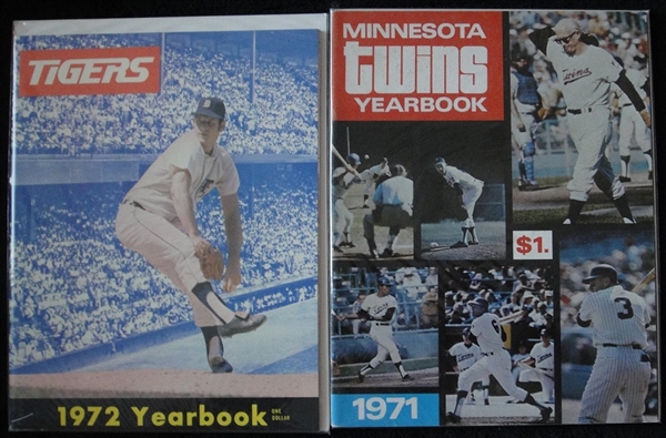 1971 Minnesota Twins & 1972 Detroit Tigers Yearbooks