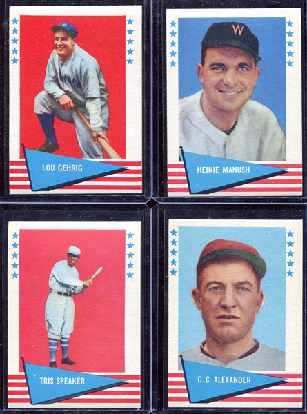 1961 Fleer Baseball Greats Lot of 37 Diff. All Nrmt to Nrmt/Mt w/Gehrig
