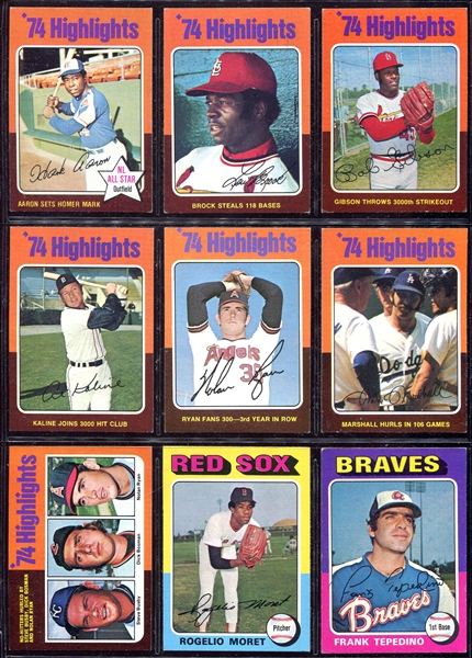 1975 Topps Near Complete Set 658 of 660