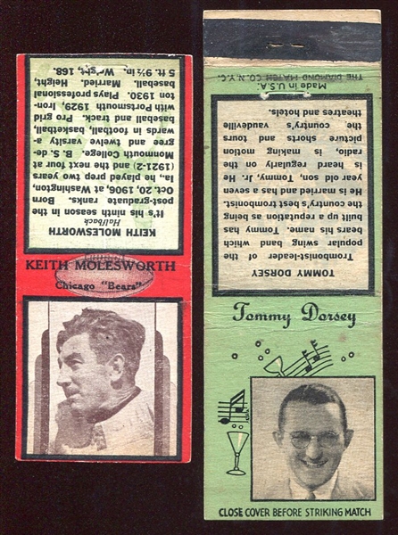 1930s Diamond Matchbook Tommy Dorsey & Keith Molesworth