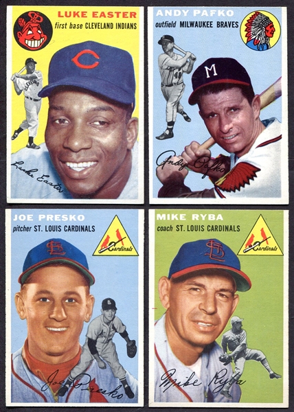 1954 Topps Lot of 27 Different High Grade Cards