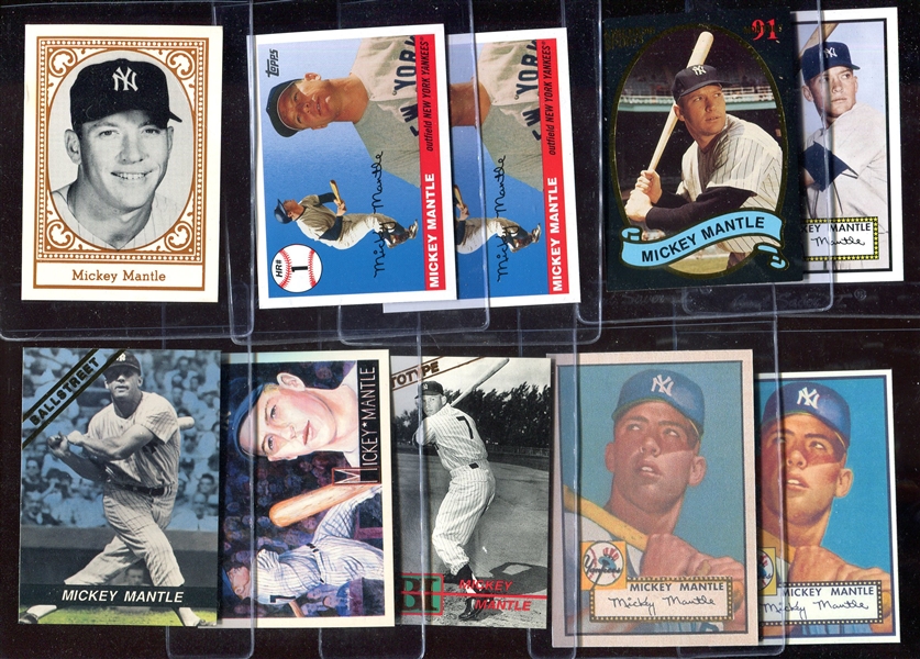 Mickey Mantle Lot of 11 Reissue/Commemorative Cards
