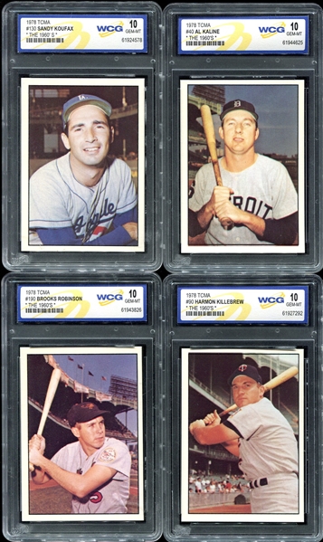 1978 & 1979 TCMA Lot of 90+ Different w/9 Cards Graded