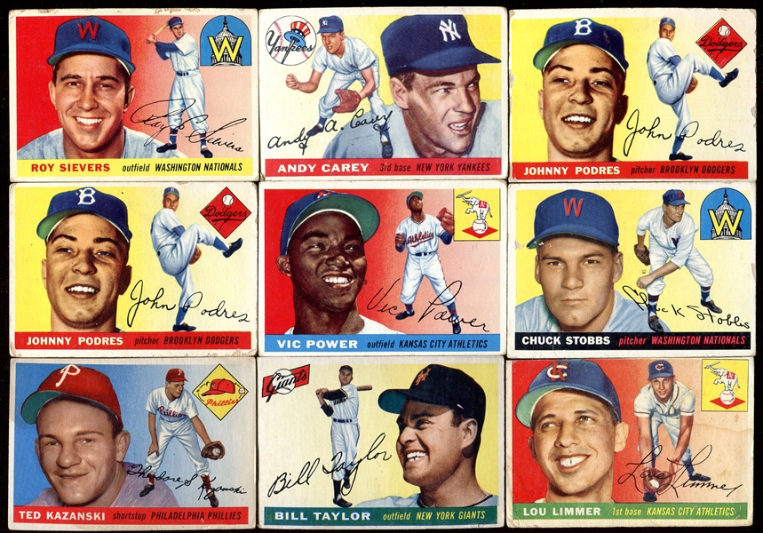 1955 Topps Lot of 19 Mostly Different w/HOFers and High #s