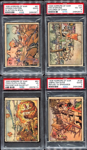 R69 1938 Horrors of War PSA Graded Lot of 10 Different