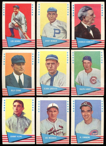 1961 Baseball Greats Lot of 20 Different w/ Lou Gehrig