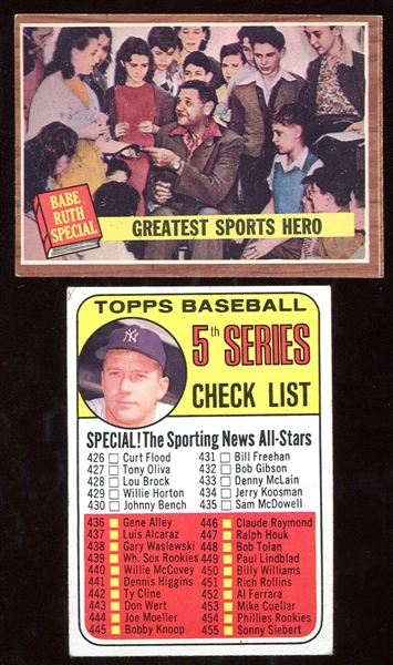 1962 Topps Ruth & 1969 Topps Mantle Checklist