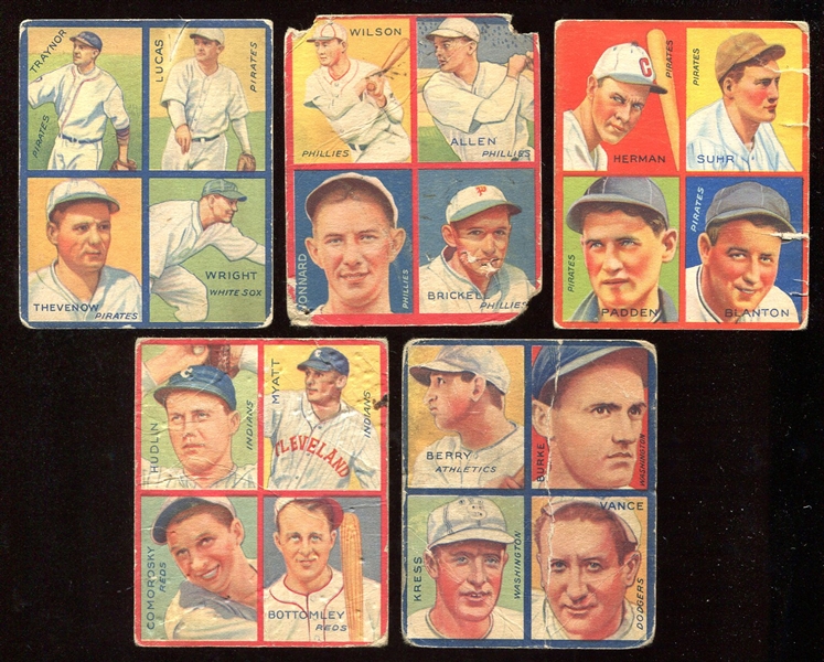 1935 Goudey Lot of 5 Different