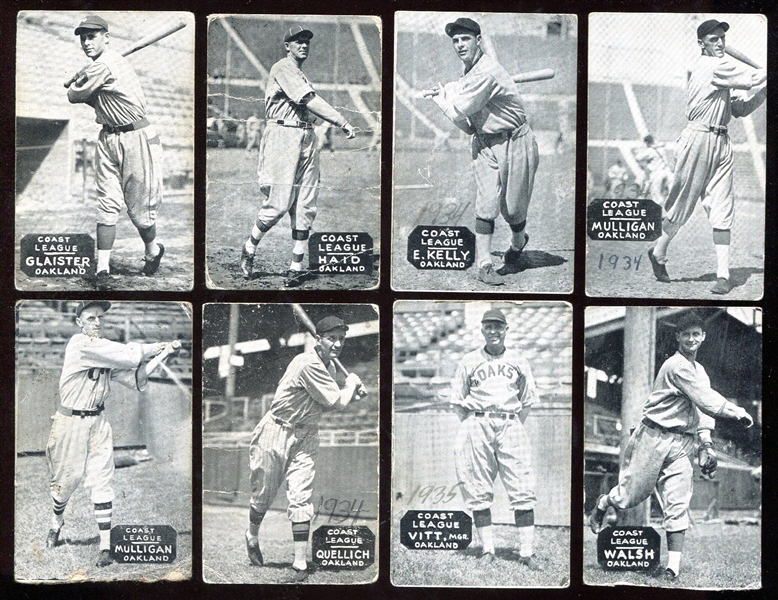 1933-36 Zeenut Lot of 8 Different Oakland Players