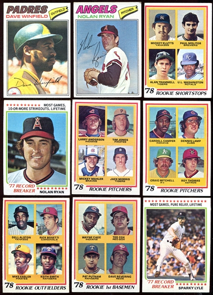 1974-1978 Topps Lot of 35 w/Ryans & Other HOFers