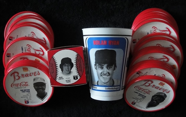 1982 Burger King Atlanta Braves Lids Complete Set + Ryan Cup+ Wiffle Ball Box