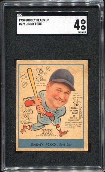 1938 Goudey Jimmy Foxx Boston Red Sox SGC 4