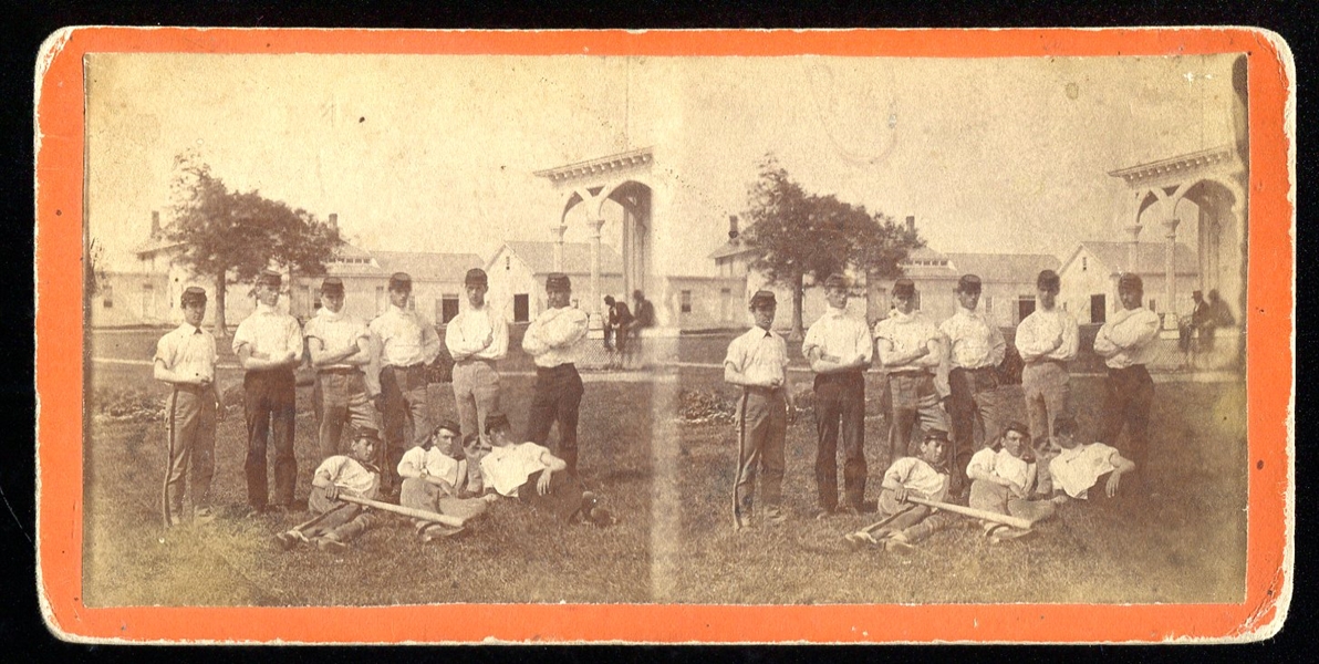 1870s University Base Ball Club Stereoview Card