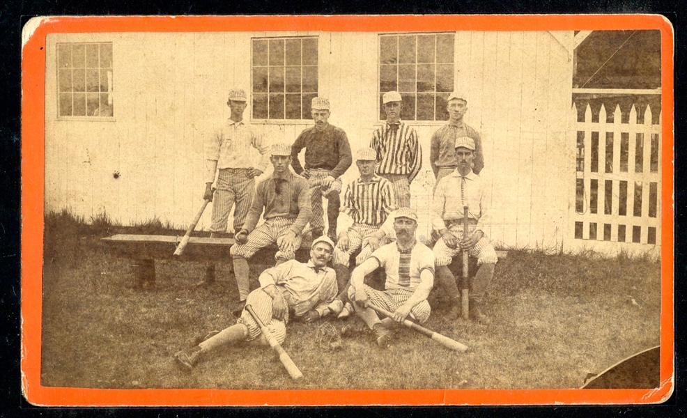 1880s Orange Border Baseball Team Cabinet Photo