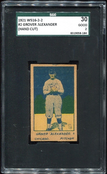 1921 W516-2-2 #2 Grover Cleveland Alexander SGC 30