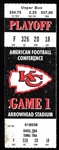 1990s AFC Playoff Ticket Stub Kansas City Chiefs Arrowhead