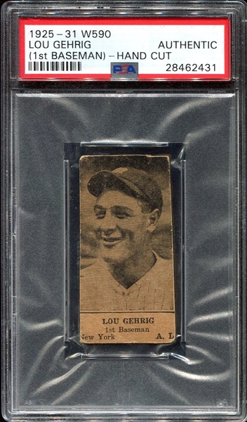 W590 Lou Gehrig 1st Baseman New York Yankees PSA Authentic